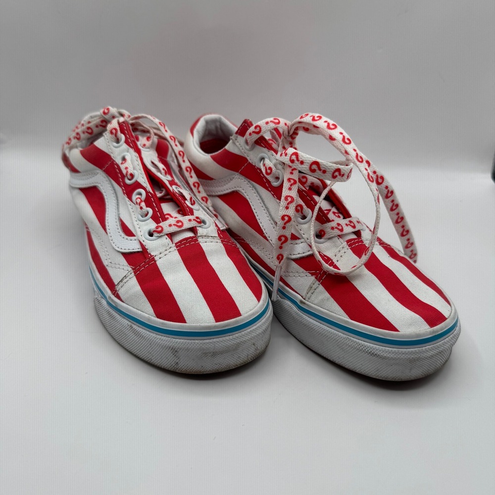 Vans Old Skool Where's Waldo Sneakers Womens 6.5 Mens 5 Red White Striped 2021